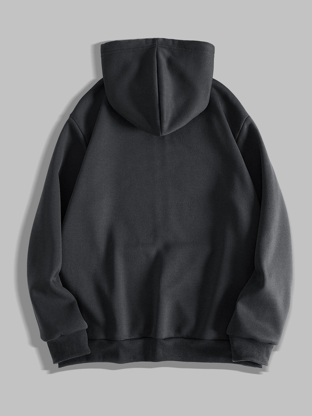 Black Metal Thorns Print Zipper Hooded Cardigan Sweatshirt - Grey