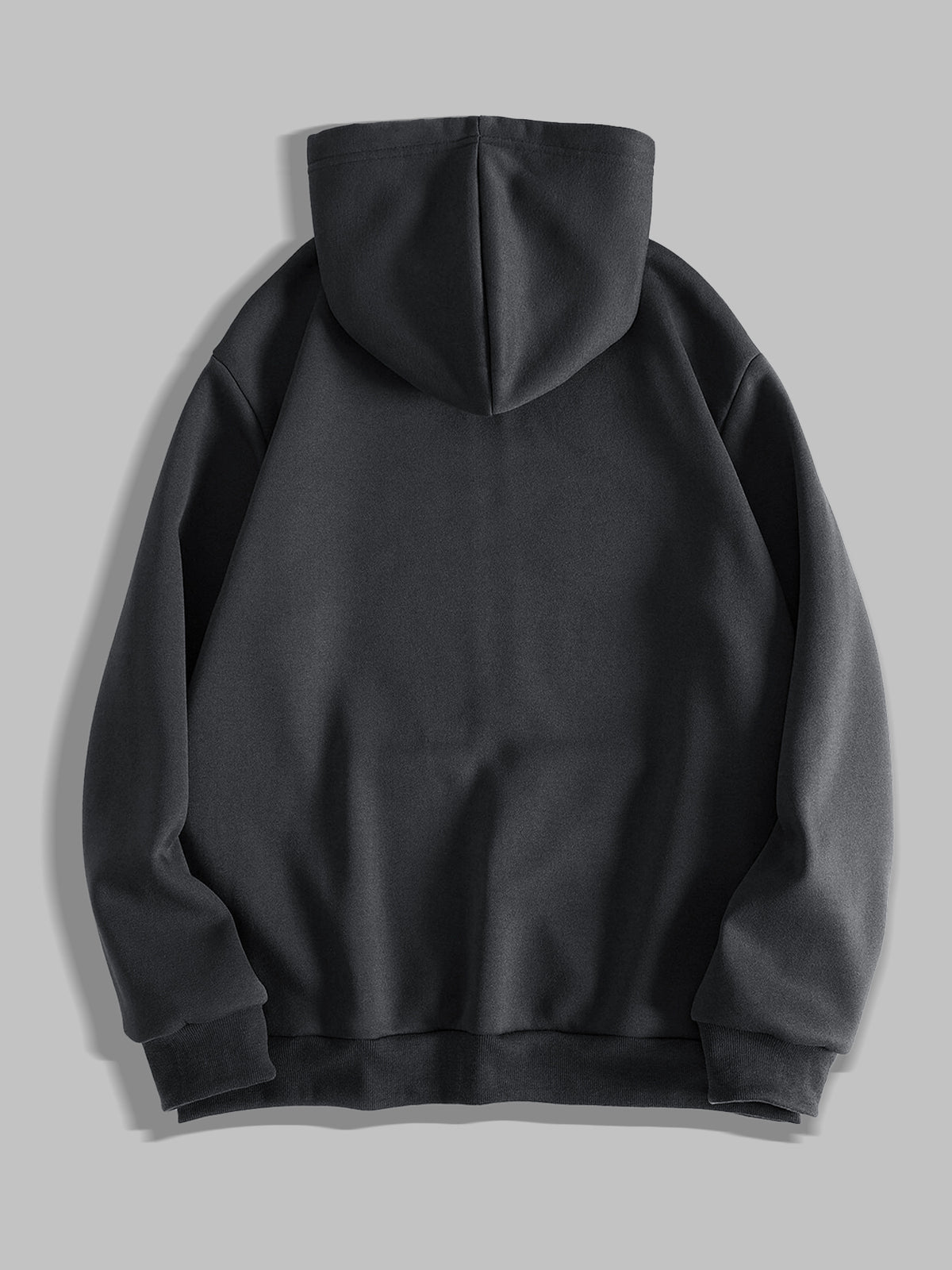 Black Metal Thorns Print Zipper Hooded Cardigan Sweatshirt - Grey