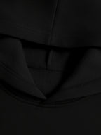D92 - Loose Fit Hooded Sweatshirt, Fashionable and Versatile "Patience" Letter Graphic Print Hoodie, Spring and Autumn, Women's Apparel L16284 - Black
