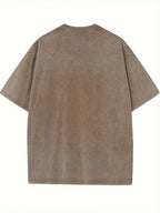 Men'S Loose DC Crossover T-Shirt "Batman And Superman Logo", Men'S 100% Washed Casual Comfortable All-Match Loose Summer Short Sleeve T-Shirt, Suitable for Outdoor Wear, Gym, Office, And Daily Fashion - Khaki