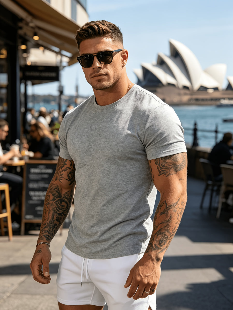 3pcs Set Spring Summer Fashion Athletic Short Sleeve Men'S Top Summer New Breathable Casual Comfortable Versatile Trendy Outerwear T-Shirt - Mixed Color 14