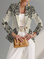 Women's coat Autumn long-sleeved fashion Women's outfit Beautiful Women's coat Elegant andexquisite Women's suits A modern and elegant blazer Street Party CampusVersatile Jacket - White