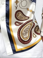 Elegant Formal Men'S Attire, Featuring a Luxurious Shirt And Retro Paisley Pattern Design, Making It a Statement of Fashion, Casual, All Season, Breathable, Button, Regular Fit, Lapel, Short Sleeve, Multicolor - Mixed colors