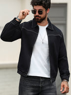 Men's Fashion Denim Jacket - Black