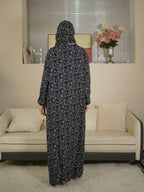 HAJIB New Middle Eastern Traditional Muslim Women's Scarf Integrated Prayer Robe Fashion African Print Gown - Multicolor