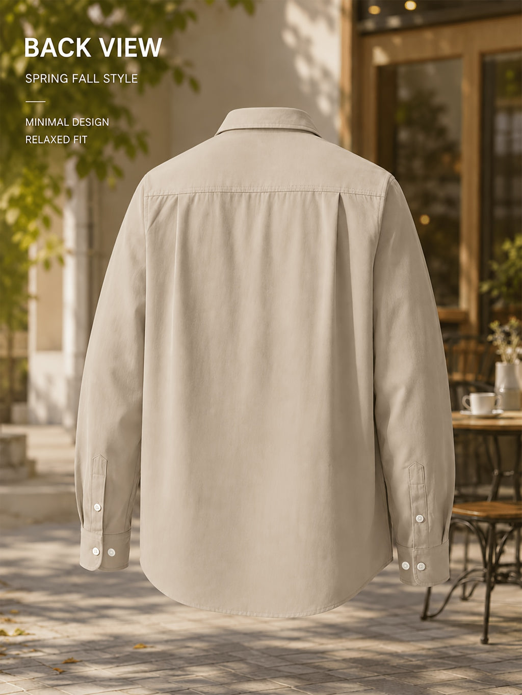 Men'S Spring Autumn Casual Long Sleeve Shirt Jacket, Classic Lapel Neat And Stylish, Triangle Pocket Chest Bag for Storage And Texture Detail, Loose Fit Comfortable Unrestricted, Skin-Friendly Stiff Fabric Supports Layering Inside And Out - Linen
