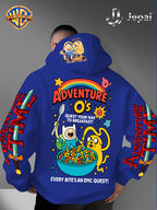 Official Warner Bros., Trendy Cool American Street Style Classic Character Theme Print Hoodie, American Street Style Unisex Long Sleeve Top, Suitable for Daily And Outdoor Activities, Ideal Warm Outerwear Choice for Autumn And Winter! - Blue
