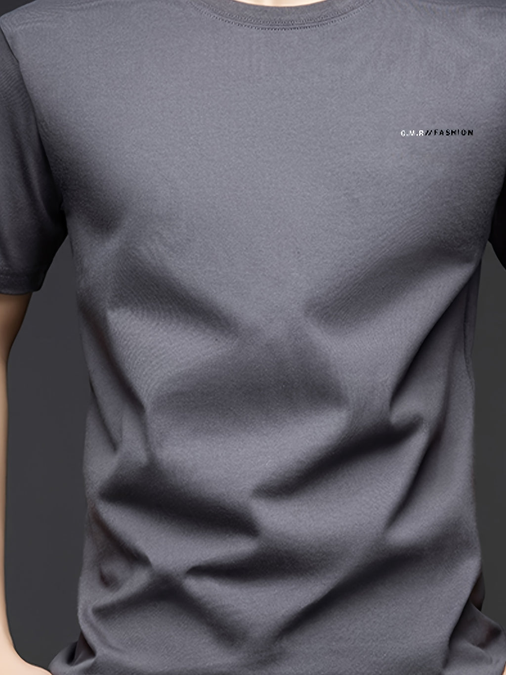 Summer Men'S Short Sleeve T-Shirt, Minimalist Style, Soft And Skin-Friendly Feel, Good Drape And Non-Sheer, Comfortable And Textured, Suitable for Daily Casual/Commuting And Travel - Dark Grey