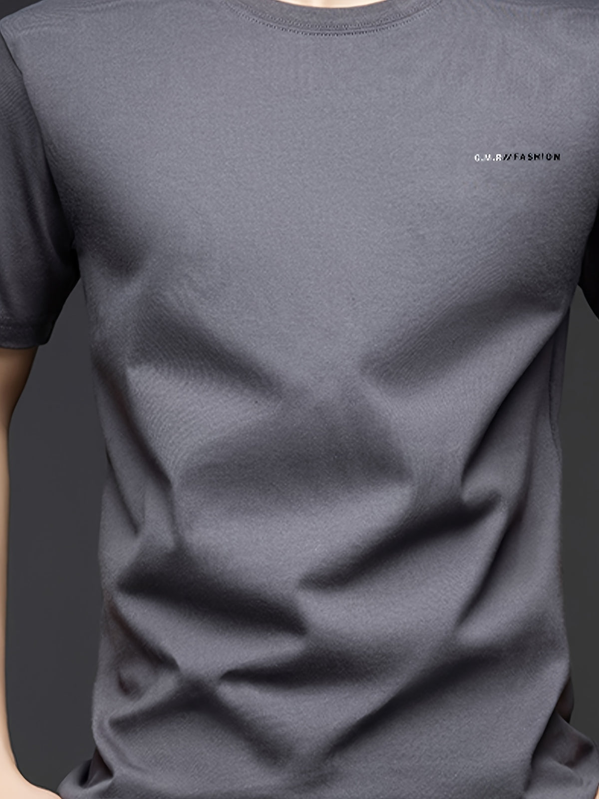 Summer Men'S Short Sleeve T-Shirt, Minimalist Style, Soft And Skin-Friendly Feel, Good Drape And Non-Sheer, Comfortable And Textured, Suitable for Daily Casual/Commuting And Travel - Dark Grey