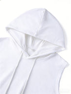 3pcs Men's Hooded Tank Tops - Korean Style Sleeveless Vests, Loose Fit Slimming Athletic Shirts Suitable for Summer Gym, Layering Base Layers, Machine Washable Solid Color Tops, Multi-Color Options for Casual & Outdoor Wear - White+Black+Grey
