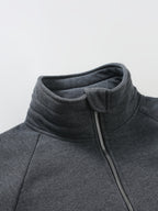 Men's Fashion Raglan Sleeve Sweatshirt with Half-Zip Open Neckline, Autumn/Winter Casual Versatile Long-Sleeve Sweatshirt - Dark Gray