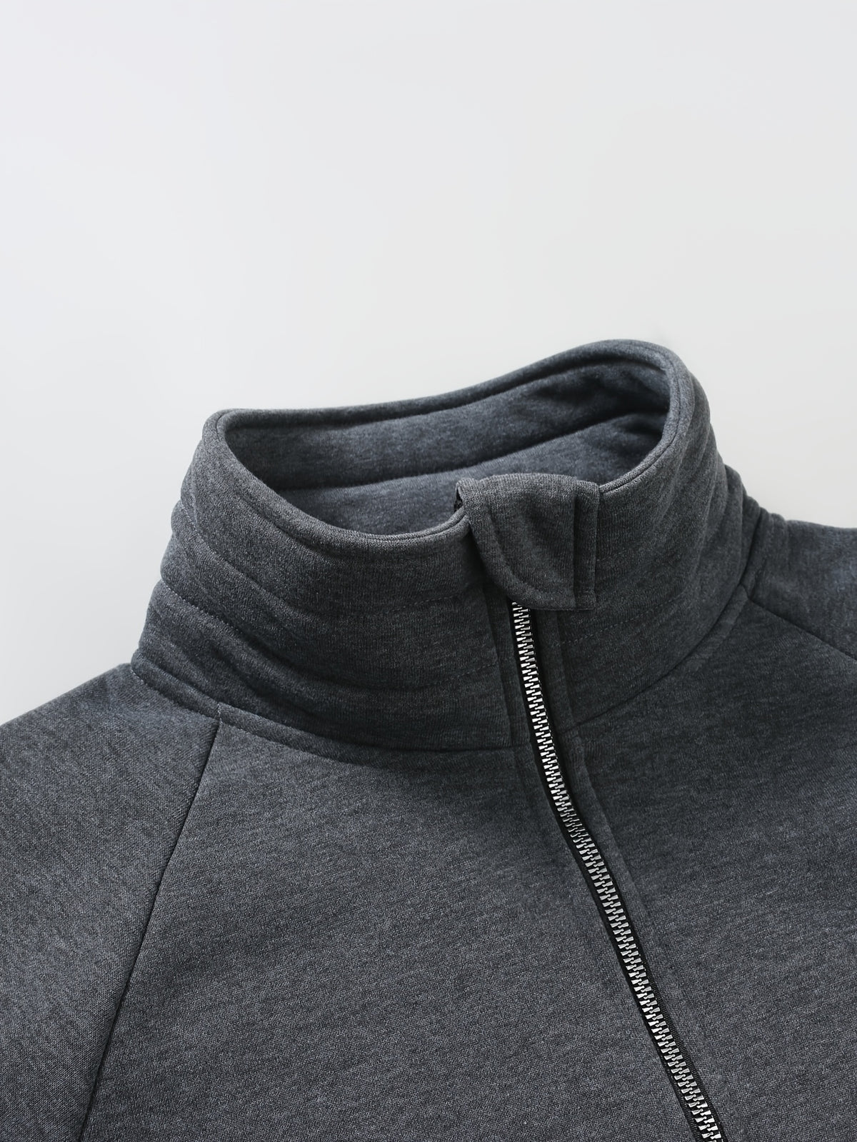 Men's Fashion Raglan Sleeve Sweatshirt with Half-Zip Open Neckline, Autumn/Winter Casual Versatile Long-Sleeve Sweatshirt - Dark Gray