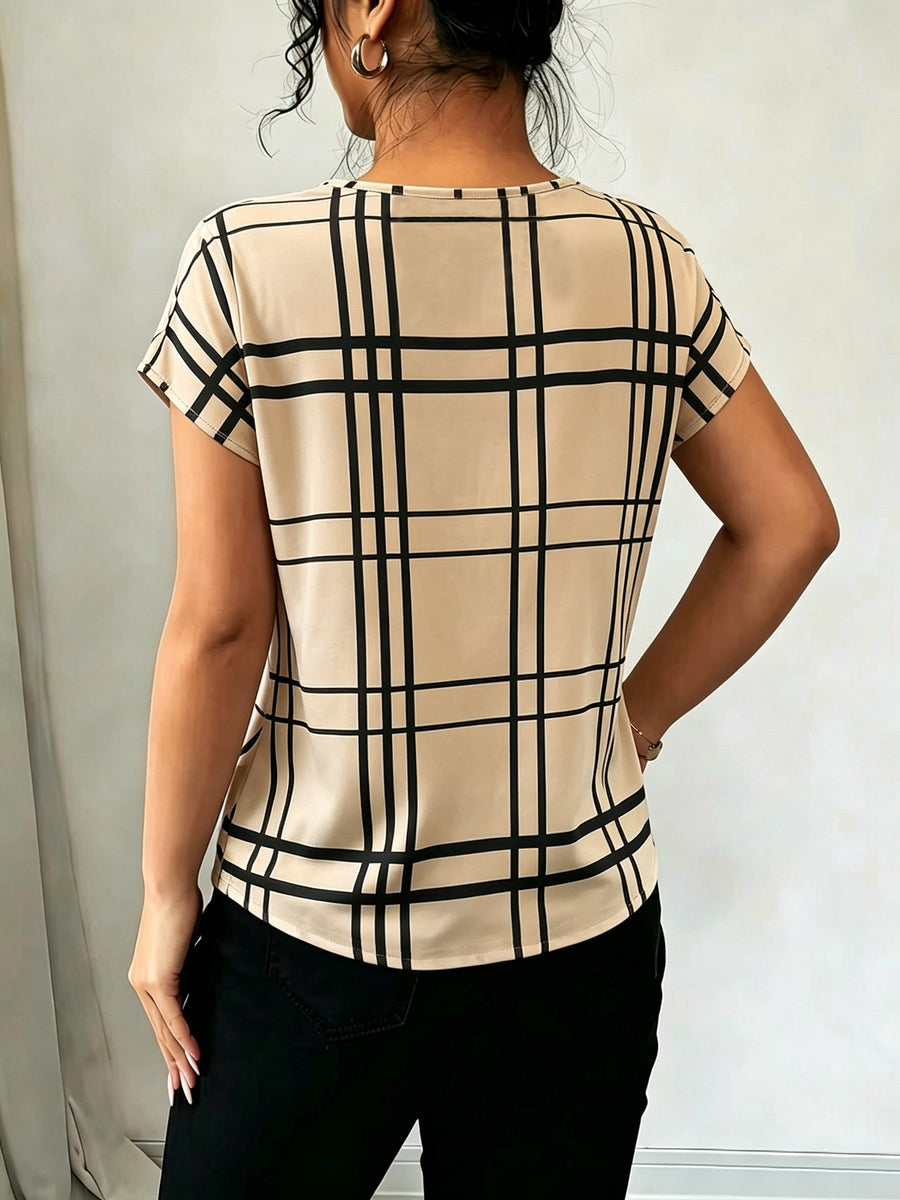 2026 Summer Women'S Elegant Casual Easy Fashion Printed Leisure Short-Sleeve Vacation Shirt Top - Mixed colors