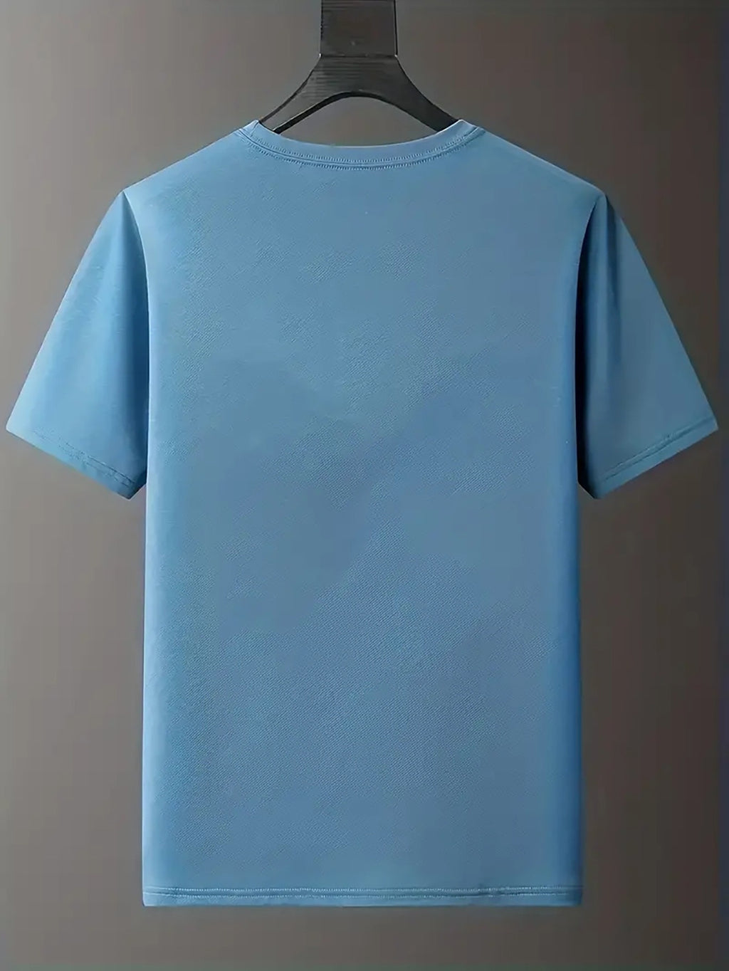 Men's Casual and Fashionable Letter Printed T-shirt, Round Neck Comfortable Polyester Fabric, Suitable for Daily Wear as Fashionable Streetwear, Men's Clothing - Peacock Blue