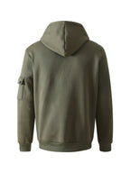 Men'S Basic NY Uppercase Letter Print Cargo Hooded Zipper Cardigan Casual Jacket - Tactical Green