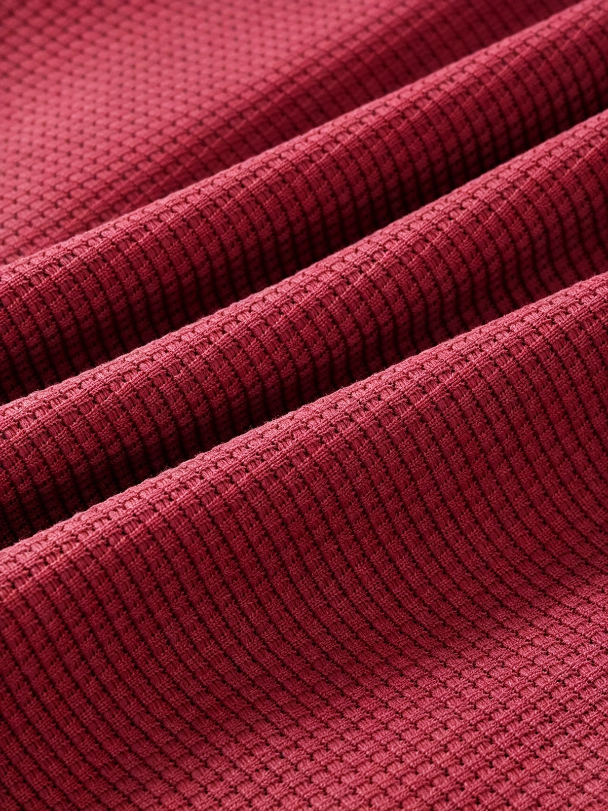 Men'S Spring Autumn New Waffle Check Blazer Collar Cardigan Single Button Double Pocket Business Casual All-Match Long Sleeve Knit Jacket, Soft Comfortable Fashion Solid Color Outerwear Suitable for Daily Outings, Dates, Holidays, And Travel - Burgundy