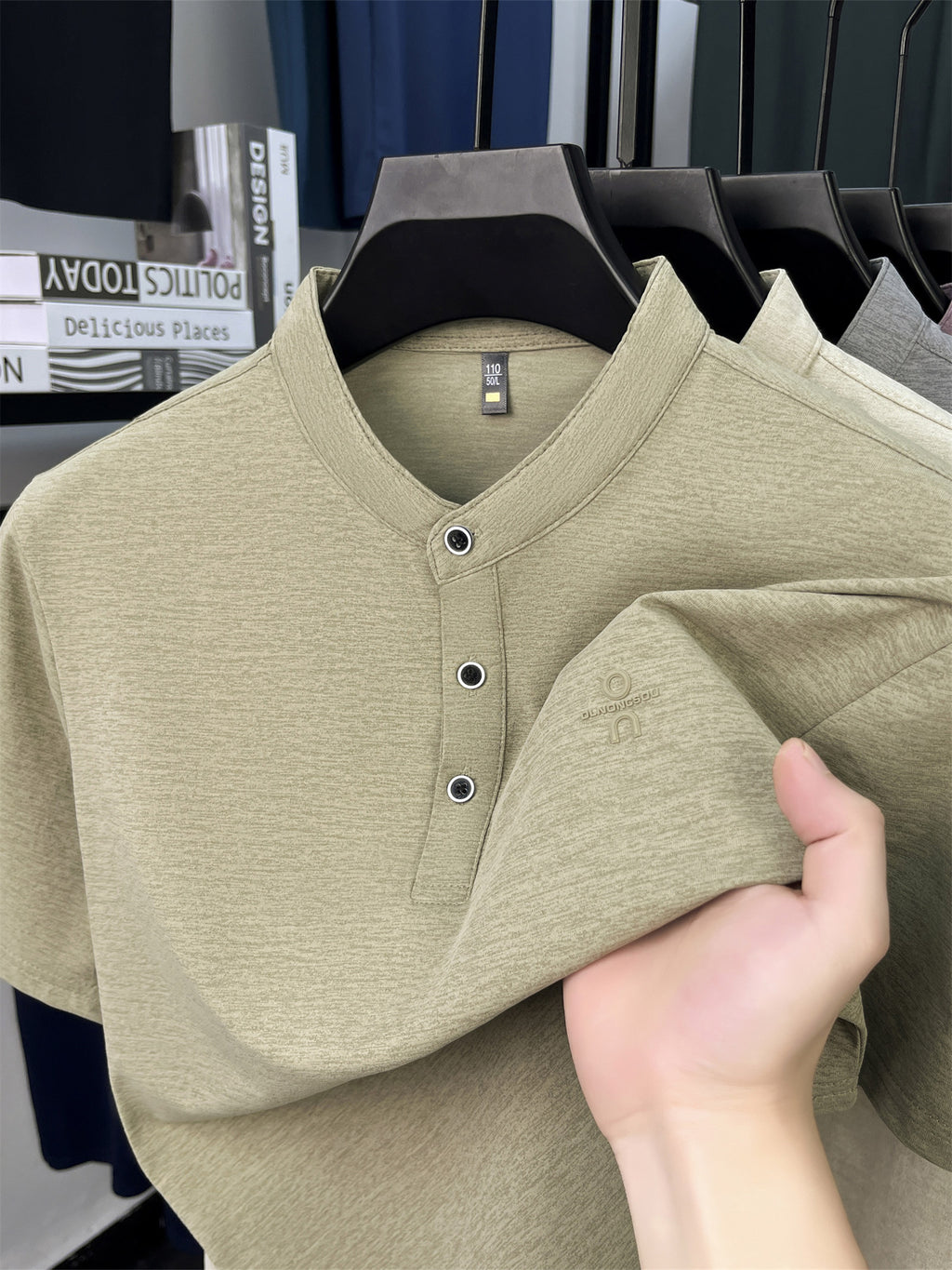 [Pearson OBM] Men'S T-Shirt New Short Sleeve Polo Shirt Stand-Up Collar Easy Business Casual Premium Top Dongli - fern green