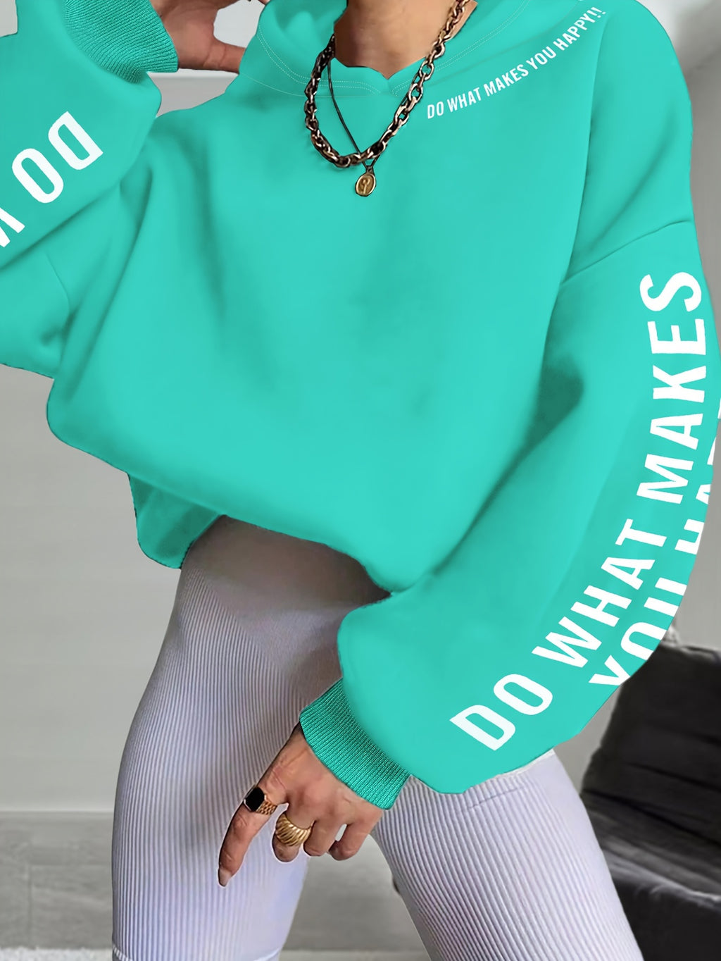 Women'S Fashion Hoodie A6822-1 - Mineral Green