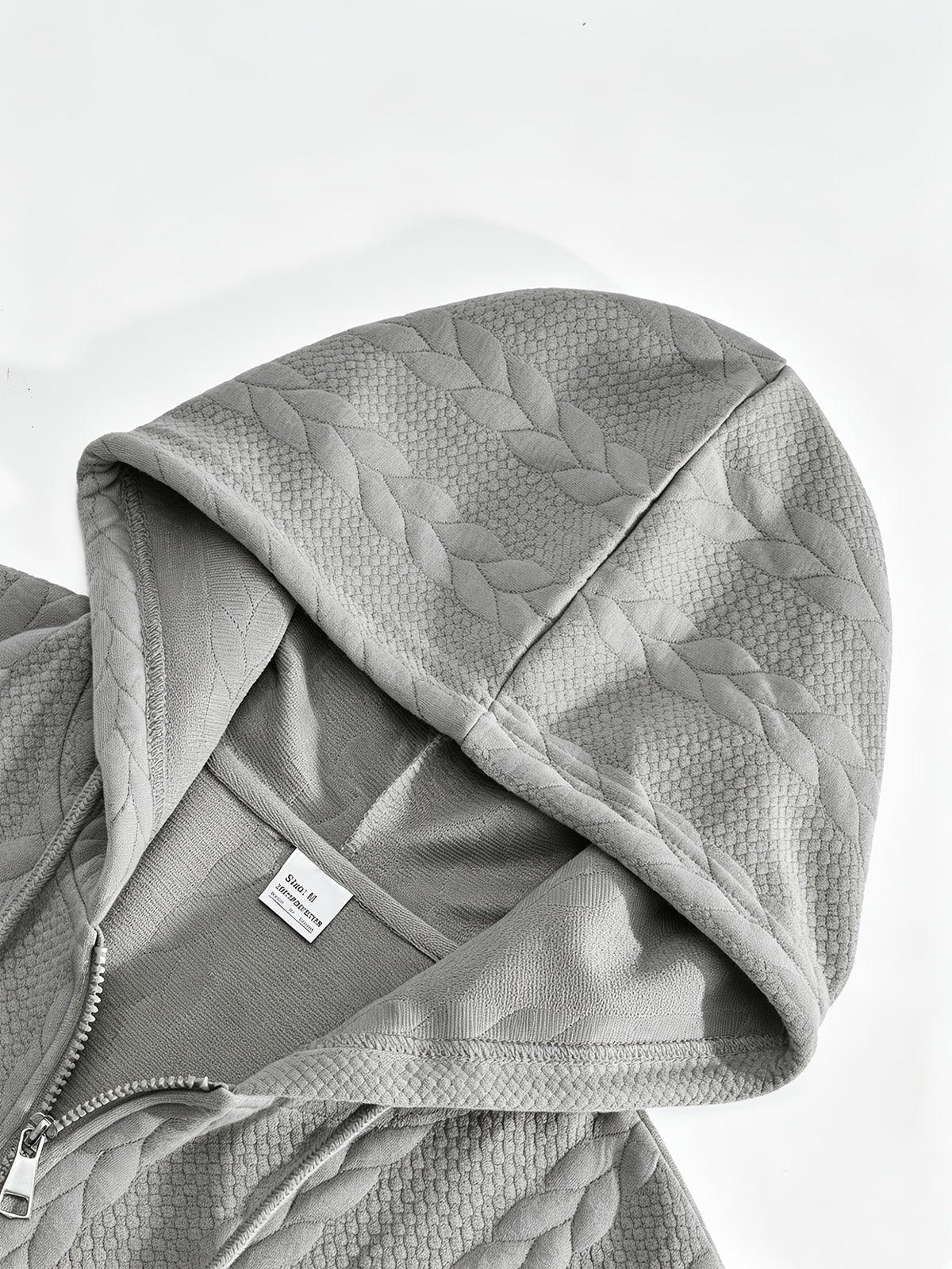Autumn Winter Men'S Thick Jacquard Long Sleeve Cardigan Hoodie, Comfortable Warm Fabric with Trendy Print, Suitable for Daily Outings, Outdoor Sports, Travel, And Vacation, Lightweight Comfortable Regular Fit, Ideal for Beach, Hiking, Evening Wear - Light Grey