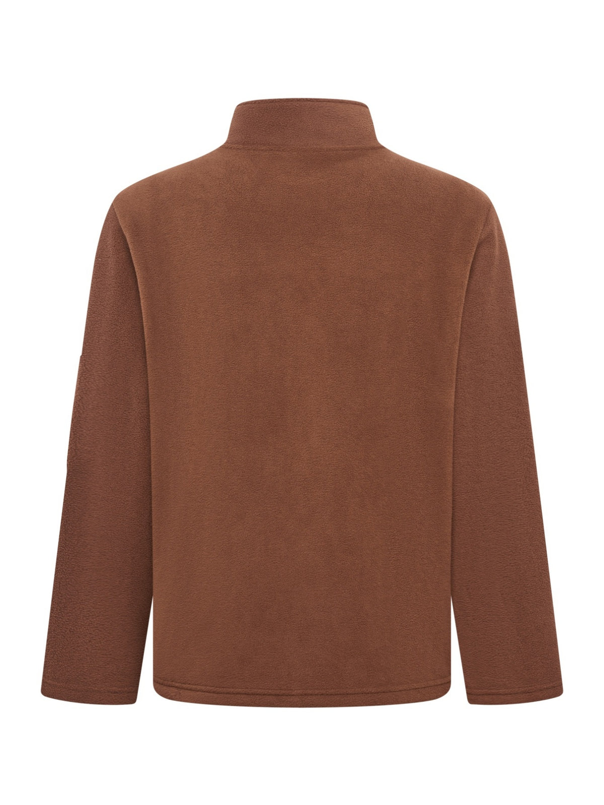 Men'S Autumn Winter Trendy Fleece Jacket, All-Match Style with Multiple Pockets, Casual Commute Top, New Men'S Techwear Stand-Collar Jacket with Full Zipper, Fashionable Print Top - Rust