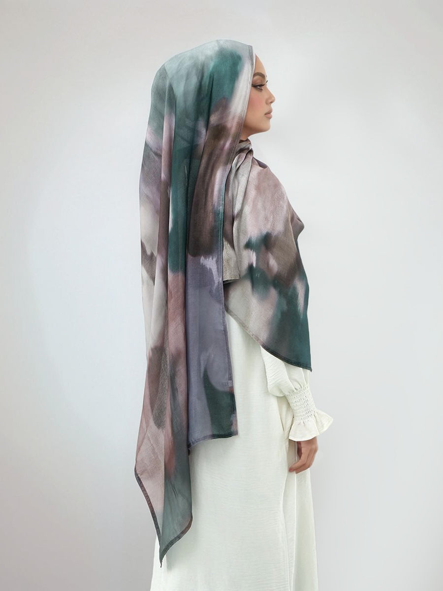 Lightweight, Breathable, And Skin-Friendly with a Soft Gradient Design; Suitable As a Headscarf Or Shawl. A Stylish Yet Modest Choice for Women for Various Occasions - from Prayer And Daily Outings to Social Gatherings - Malachite Green