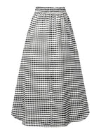 Women'S Elegant Fashion Casual Skirt, A-Line Irregular Checkered Print High-Waist Skirt, Cute And Trendy Versatile Skirt, Comfortable Fabric, Machine Washable, Suitable for Travel, Vacation, And Outings - Black