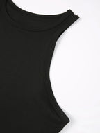 2025 New Trendy Elements Women'S Y2K Fashion Autumn And Summer Popular Retro Round Neck Sleeveless Vest Featuring "Letters, Numbers, Warm Slogans, Messages, And Personal Statements" Printed Patterns. Easy And Stylish, Cute And Sweet - Black
