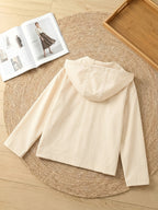 Women'S Fashion Commuter Single Button Fake Side Pocket Loose All-Match Thin Hooded Jacket - Apricot