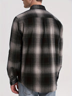 Flannel Plaid Shirt - Gray-black