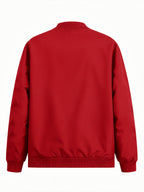 2026 Fashionable Individual Round Neck Design Women'S New Jacket Coat Carnival Letter Pattern Printed Top Casual Open Front Zippered Jacket, Circle - Red
