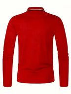 Smoke Pattern Men'S Summer Long-Sleeved Shirt Polo Shirt Golf Shirt Fabric Soft Comfortable Breathable Outdoor Sports Or Home Men'S Daily Matching YD253 - Red