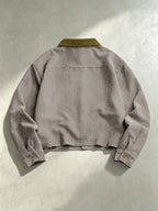 Men'S Corduroy Jacket, Autumn Winter Style Retro Workwear Trendy Versatile Coat, Casual All-Match Lapel Top, Solid Color Long Sleeve Jacket Men'S Clothing - Grey