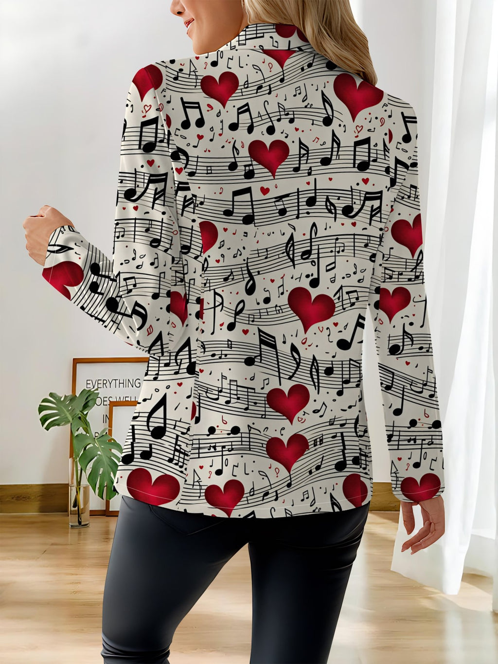 This Stylish And Elegant Women'S Blazer Is Designed Specifically for Spring And Autumn. As a Versatile Lapel Jacket, It Is Suitable for a Wide Range of Occasions, Offering a Look That Is Both Creative And Highly Fashionable - Blue background red
