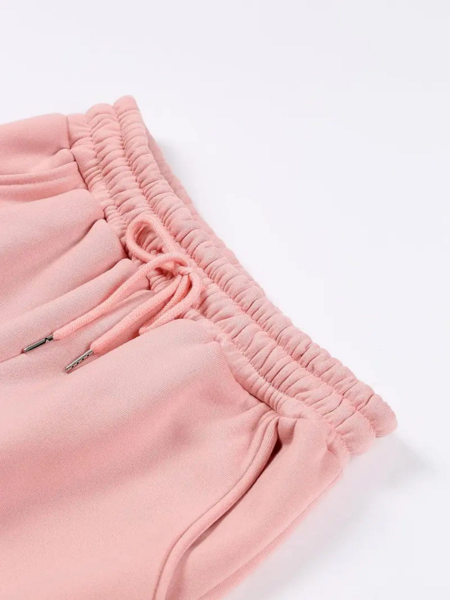 New York Print Women's Hooded Sweatshirt and Pants Set, Long Sleeve Casual Hoodie Set, Y and Casual Sweatshirt, Loose Fit, Machine Washable, All-Season Comfort, Daily Wear Apparel - Pink Color