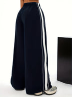 9362# Elegant Versatile Solid Color Casual Women'S Workwear Pants - Dark Blue