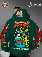 Official Warner Bros., Trendy Cool American Street Style Classic Character Theme Print Hoodie, American Street Style Unisex Long Sleeve Top, Suitable for Daily And Outdoor Activities, Ideal Warm Outerwear Choice for Autumn And Winter! - Green