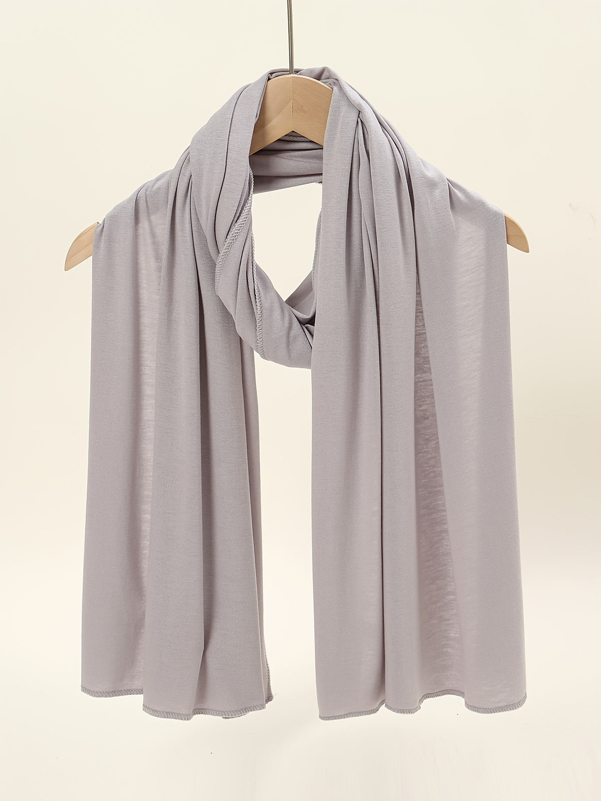 Women'S Jersey Headscarf - Soft, Breathable, And Secure Fit; a Modest Wrap Suitable for Daily Wear, Commuting, Wind, And Shielding - Light Grey