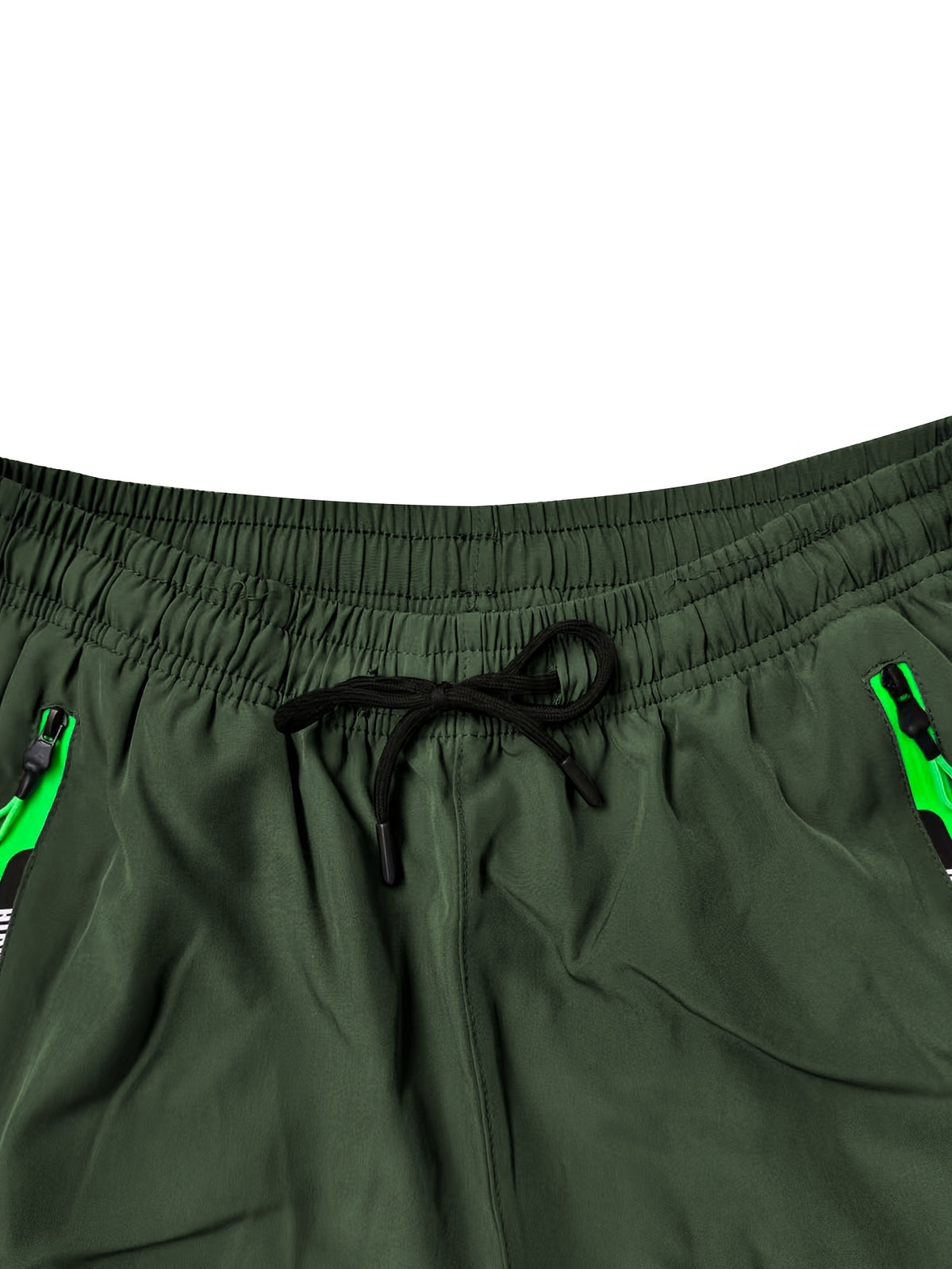 Women's Y Casual Cropped Shorts with Elastic Waist, Drawstring, Zipper, and Multiple Pockets. Lightweight Cargo Cargo Pants Suitable for Training, Mountaineering,, Travel,, and Daily Commuting - Green