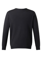 Men'S Long Sleeve Knit Sweater, Easy Style, Fashionable Men'S Clothing Regular Fit Versatile Round Neck Knit T-Shirt, Outdoor Casual Everyday Wear - Black