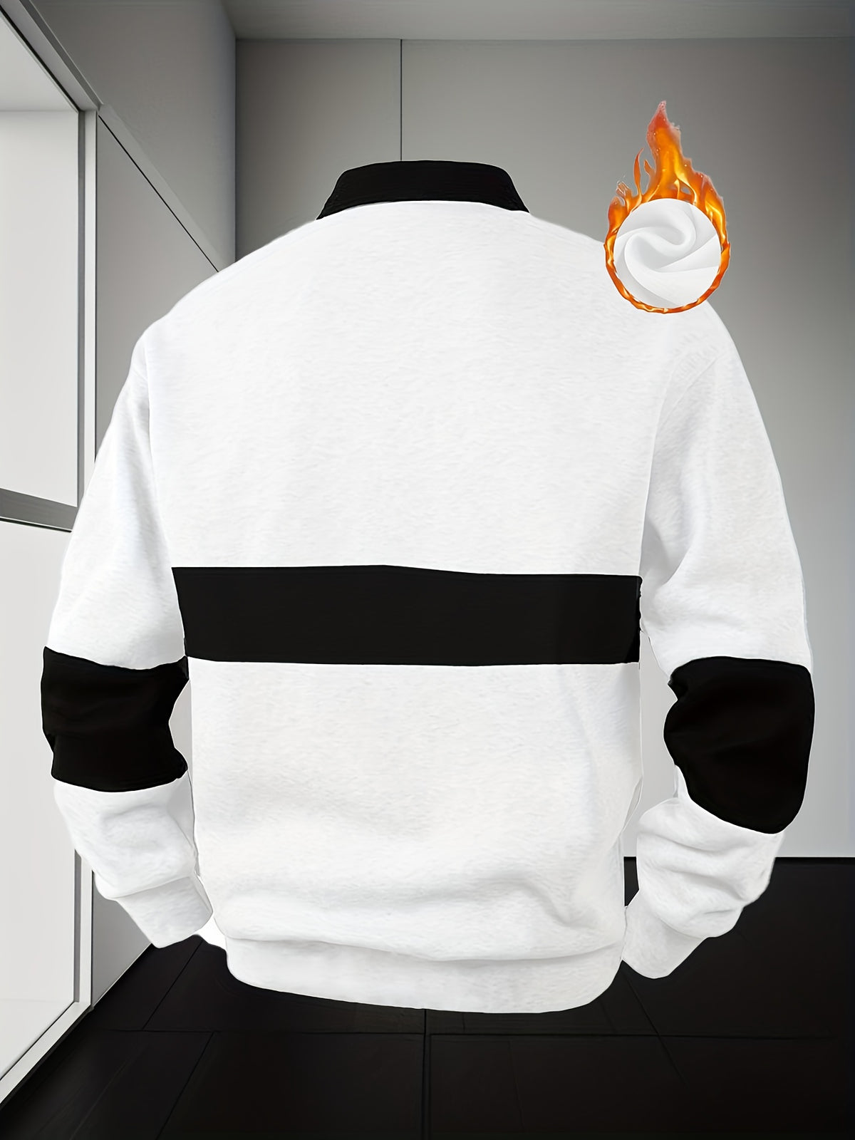 Men'S Casual POLO Shirt with Color Block Design | Button Collar, Loose Fit, Machine Washable, Ideal for Leisure and Gifts - White