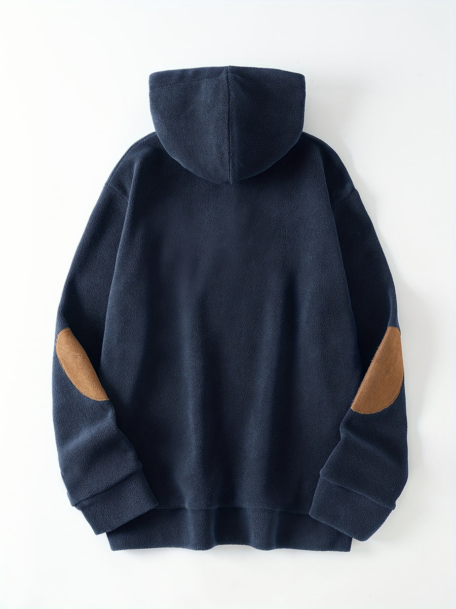 New Men's Autumn/Winter Casual Fashion Hooded Sweatshirt, Heavyweight Thickened Hooded Sporty Trendy Sweatshirt Jacket, for Daily Outings, Holiday Gifts, Great for Gifting to Family and Friends - Navy Color