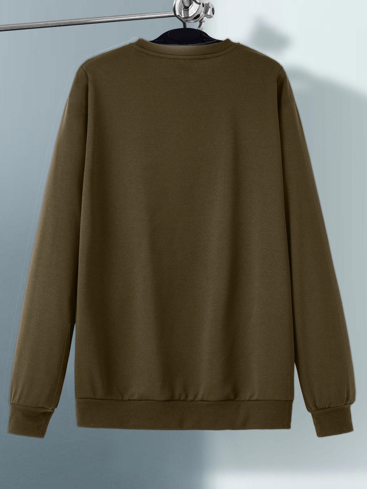 This Pullover Features a Round Neck And a Stylish Airplane Print, Making It a Versatile And Fashionable Choice for Casual Sportswear. It'S a Trendy Long-Sleeve Sweatshirt Suitable for Outdoor Activities, Perfect for Autumn And Winter Men'S Fashion - Dark Brown
