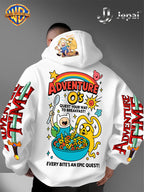 Official Warner Bros., Trendy Cool American Street Style Classic Character Theme Print Hoodie, American Street Style Unisex Long Sleeve Top, Suitable for Daily And Outdoor Activities, Ideal Warm Outerwear Choice for Autumn And Winter! - White