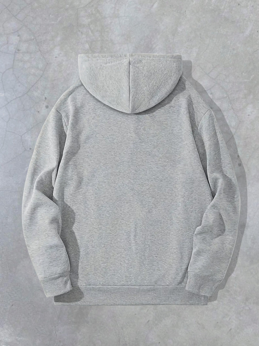 Spring/Autumn Men'S Casual Hooded Sweatshirt Youth Handsome Hoodie - Light Grey
