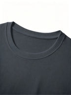 Men's Black and Red Gradient Geometric Pattern Print T-shirt, Summer Crew Neck Short Sleeve - Grey