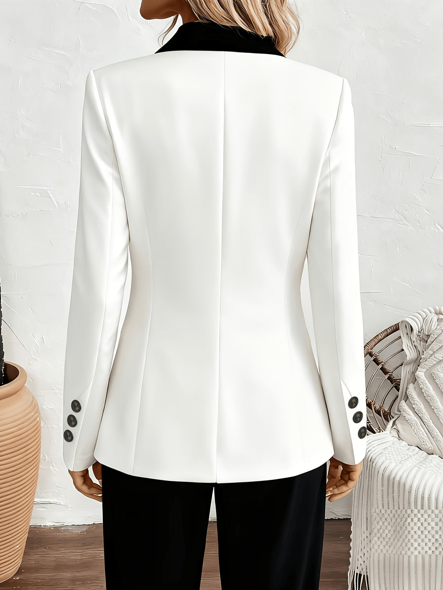 European and American Cross-Border Women's Blazer Jacket, Fashionable, Versatile, Elegant, and New Arrival - White