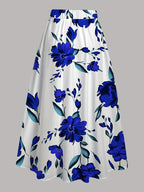 Summer Women'S Bohemian Print Midi Skirt, Stretchable Elastic Waist Casual Skirt - Multicolor 3