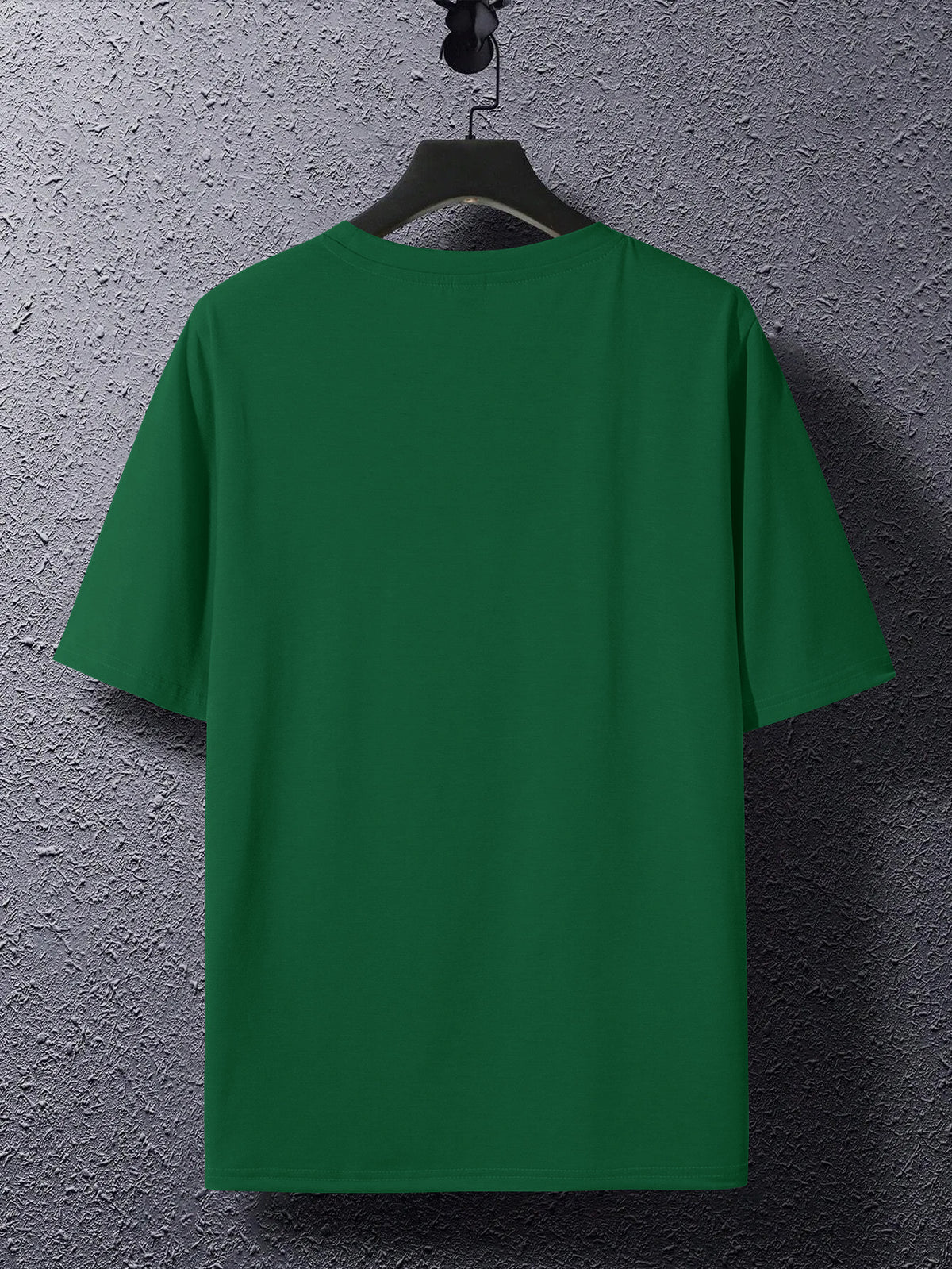 Summer New Men'S Regular Fit Short Sleeve T-Shirt with Chest Brown Small Label Text Print Easy Comfortable Casual Outing Commute All-Match Round Neck Top - Green