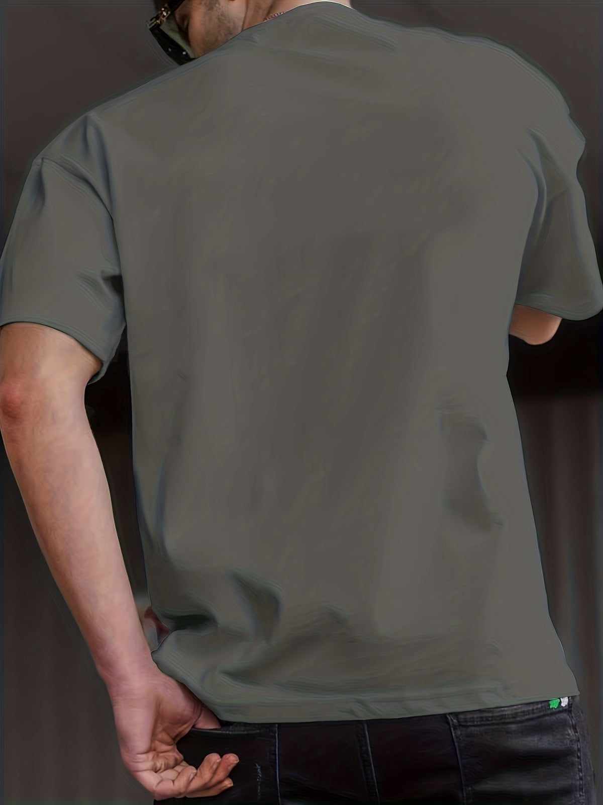 Summer Men's Fashion Graphic Short-Sleeve Letter Print T-Shirt - Dark Gray