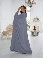 1pc Elegant And Fashionable Hooded One-Piece Abaya Été Abaya Femme Women Abaya Muslim Dress Robe Été Abaya Femme Prayer Jilbab - Dark Gray